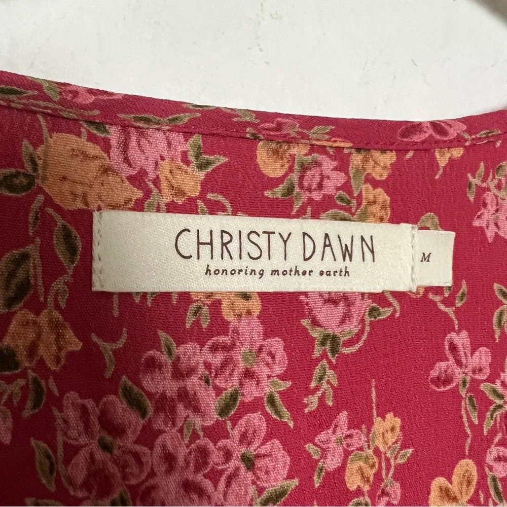 Christy Dawn Augusta Short Sleeve Midi Wrap Dress Thulian Floral Print Medium - Picture 7 of 9